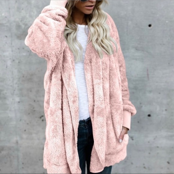 Sherpa jacket with hoodie - One Size - - Picture 4 of 6